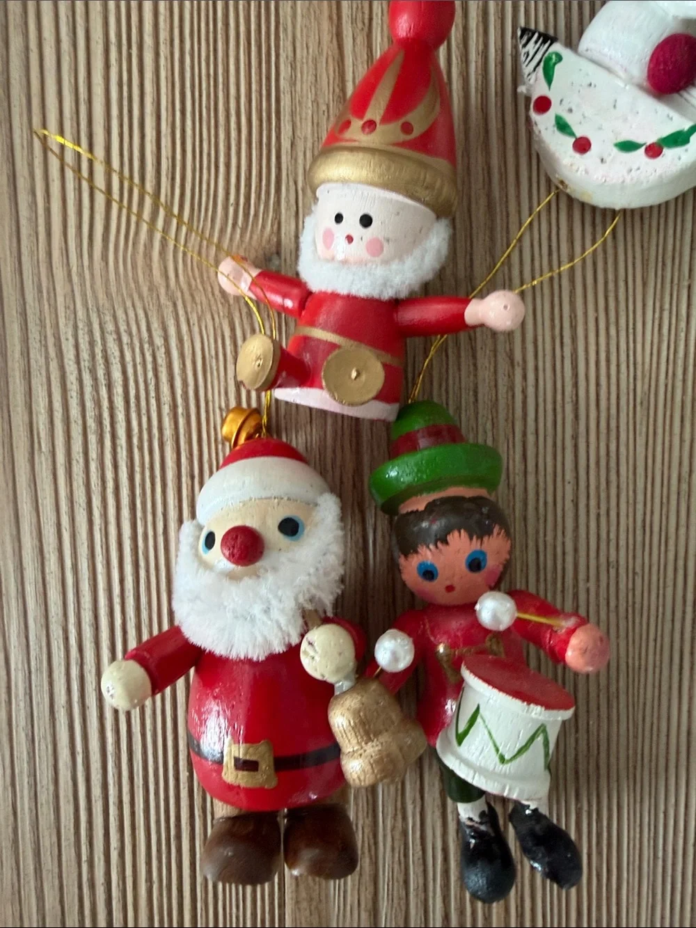 Vintage Wood Christmas Ornament Bundle Lot of 14